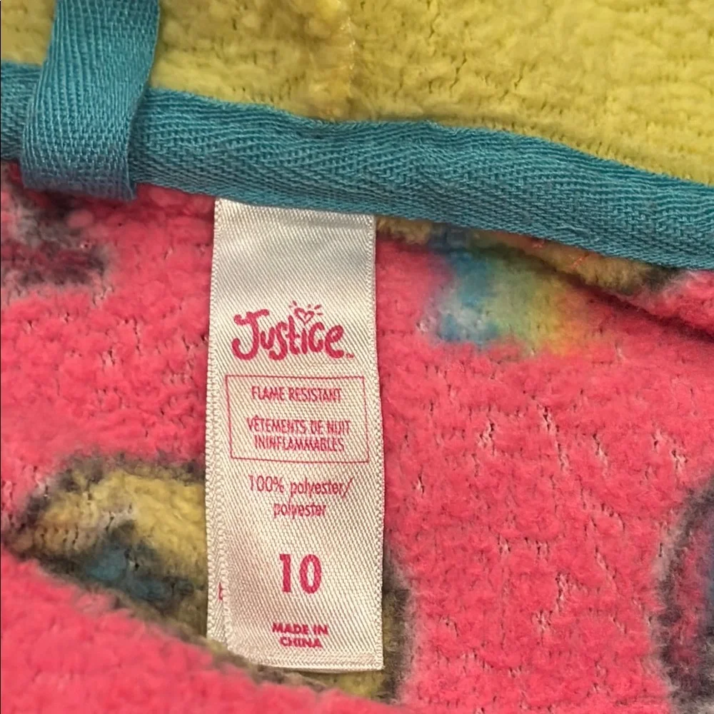 Justice Emoji Print Girls Pink Robe Size 10